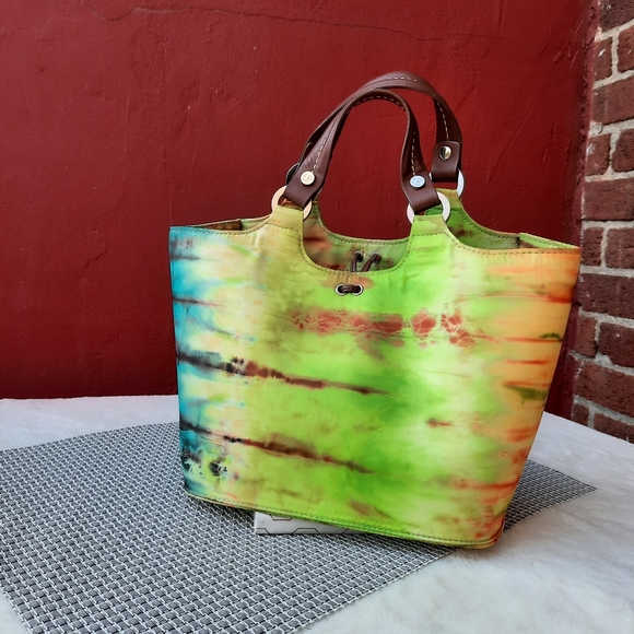 Donald J. Pliner Handbags - Donald Pliner Abstract Tie Dye Small Satchel Handbag Purse Rare Travel Wedding